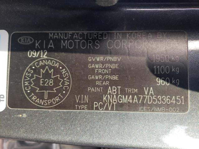 Photo 12 VIN: KNAGM4A77D5336451 - KIA OPTIMA 