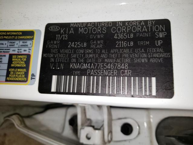 Photo 11 VIN: KNAGM4A77E5467848 - KIA OPTIMA LX 