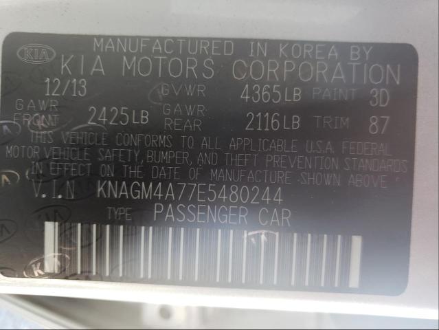 Photo 9 VIN: KNAGM4A77E5480244 - KIA OPTIMA LX 