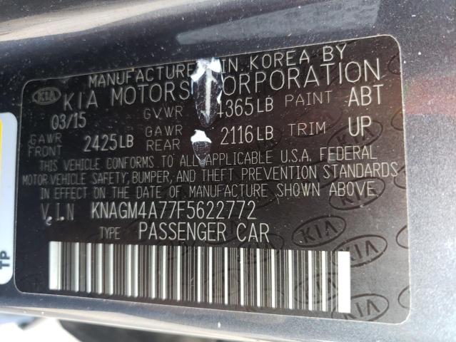 Photo 9 VIN: KNAGM4A77F5622772 - KIA OPTIMA LX 