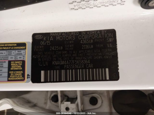 Photo 8 VIN: KNAGM4A77F5658364 - KIA OPTIMA 