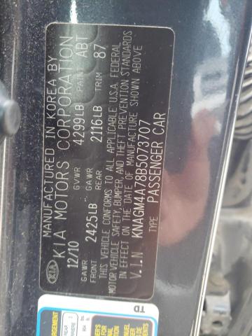 Photo 9 VIN: KNAGM4A78B5073707 - KIA OPTIMA LX 