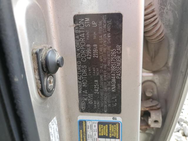 Photo 11 VIN: KNAGM4A78B5175265 - KIA OPTIMA LX 