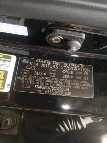 Photo 11 VIN: KNAGM4A78C5293026 - KIA OPTIMA LX 