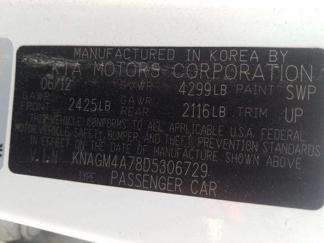 Photo 9 VIN: KNAGM4A78D5306729 - KIA OPTIMA LX 