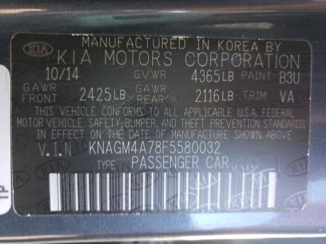 Photo 9 VIN: KNAGM4A78F5580032 - KIA OPTIMA 