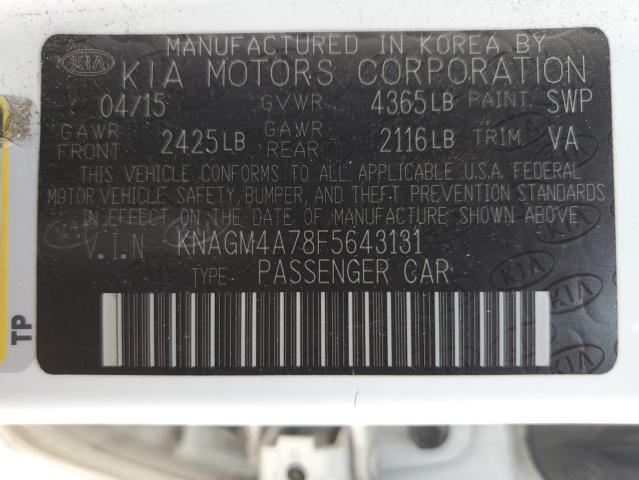 Photo 11 VIN: KNAGM4A78F5643131 - KIA OPTIMA LX 