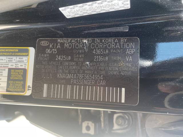 Photo 9 VIN: KNAGM4A78F5654954 - KIA OPTIMA LX 