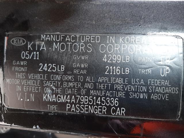 Photo 9 VIN: KNAGM4A79B5145336 - KIA OPTIMA LX 