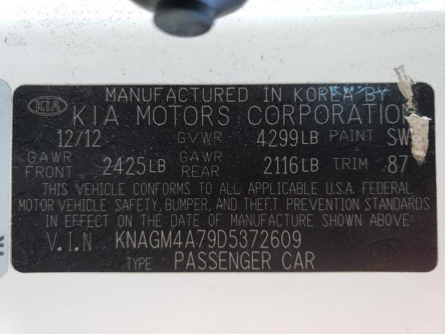 Photo 9 VIN: KNAGM4A79D5372609 - KIA OPTIMA EX 