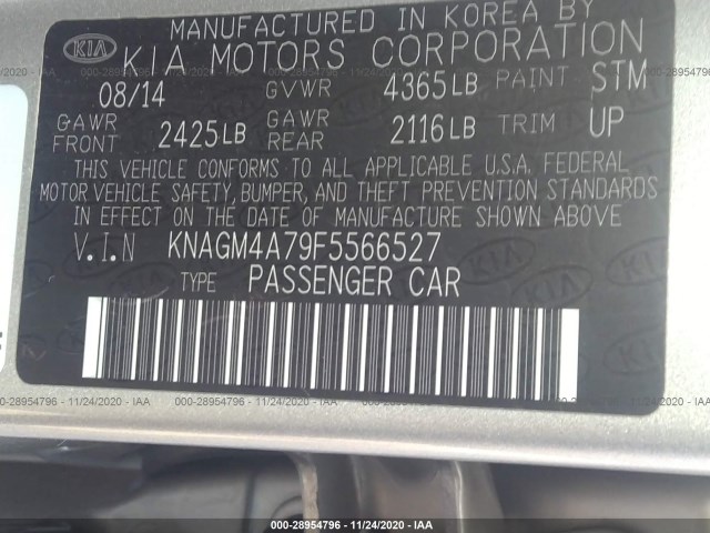 Photo 8 VIN: KNAGM4A79F5566527 - KIA OPTIMA 