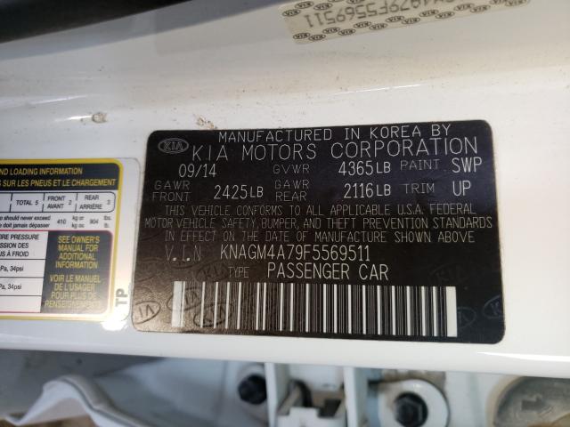 Photo 9 VIN: KNAGM4A79F5569511 - KIA OPTIMA 