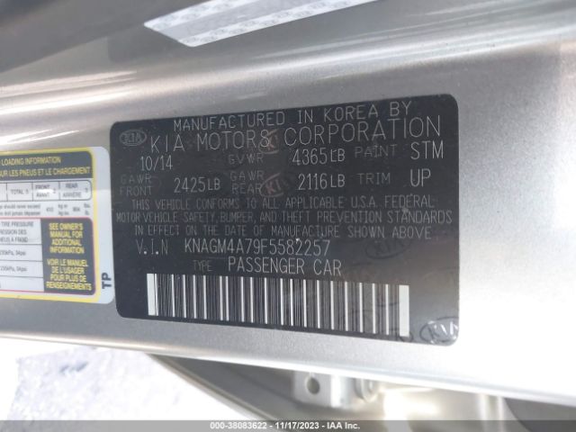 Photo 8 VIN: KNAGM4A79F5582257 - KIA OPTIMA 