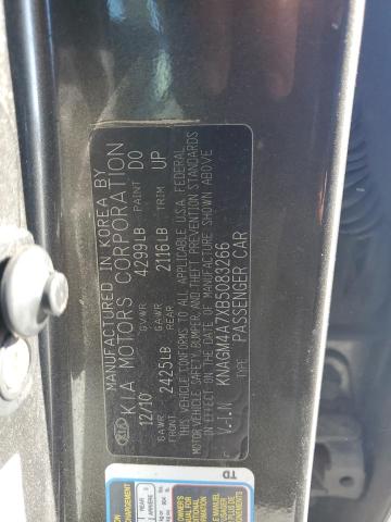 Photo 11 VIN: KNAGM4A7XB5083266 - KIA OPTIMA LX 