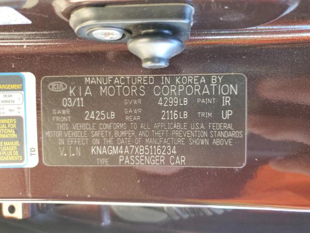 Photo 11 VIN: KNAGM4A7XB5116234 - KIA OPTIMA LX 