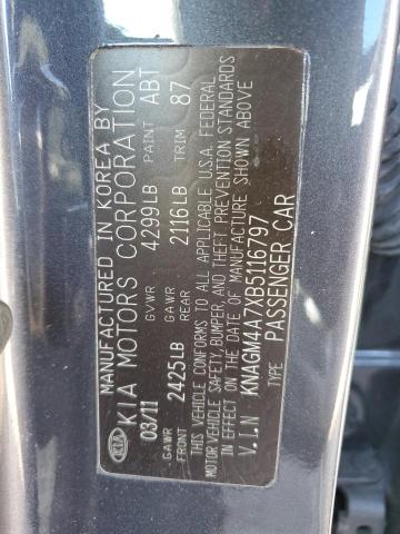 Photo 11 VIN: KNAGM4A7XB5116797 - KIA OPTIMA 