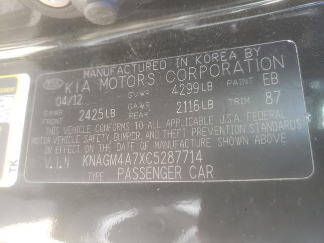 Photo 9 VIN: KNAGM4A7XC5287714 - KIA OPTIMA LX 