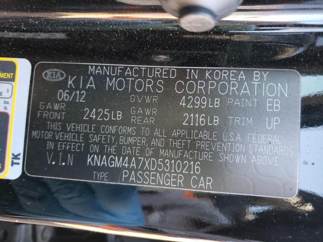 Photo 9 VIN: KNAGM4A7XD5310216 - KIA OPTIMA LX 