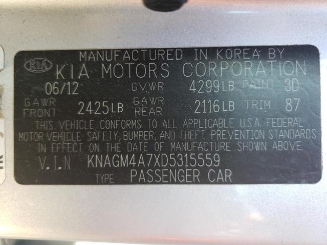 Photo 9 VIN: KNAGM4A7XD5315559 - KIA OPTIMA LX 