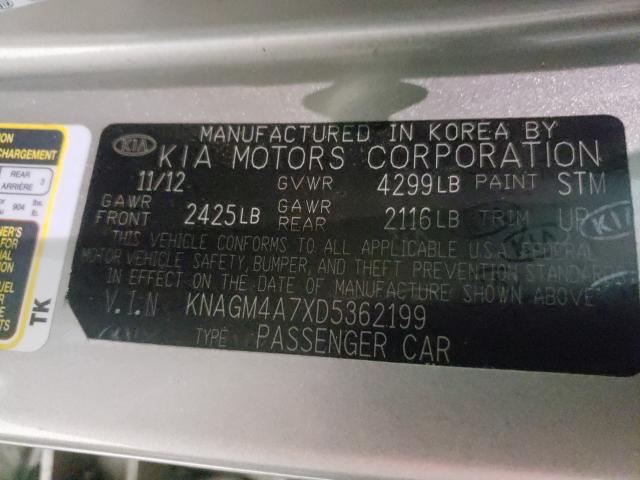 Photo 9 VIN: KNAGM4A7XD5362199 - KIA OPTIMA LX 