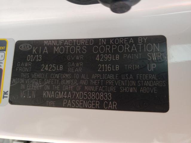 Photo 11 VIN: KNAGM4A7XD5380833 - KIA OPTIMA 