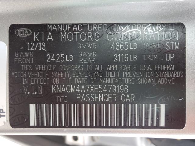 Photo 9 VIN: KNAGM4A7XE5479198 - KIA OPTIMA LX 