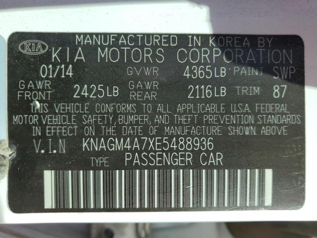 Photo 12 VIN: KNAGM4A7XE5488936 - KIA OPTIMA LX 