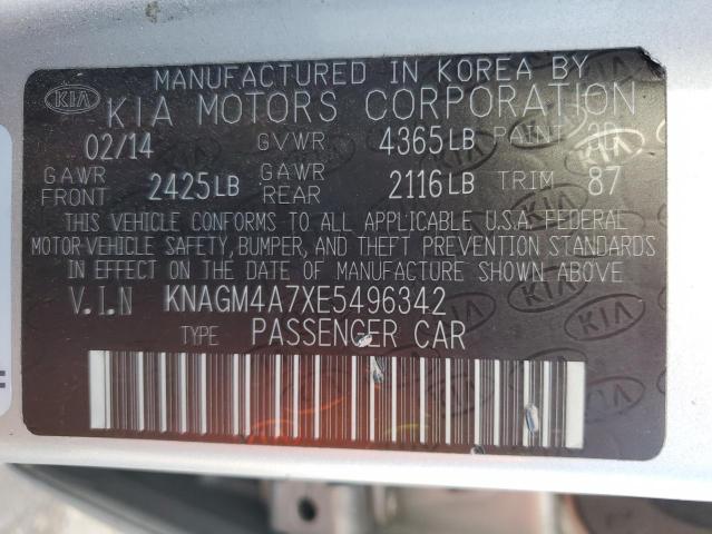 Photo 12 VIN: KNAGM4A7XE5496342 - KIA OPTIMA 