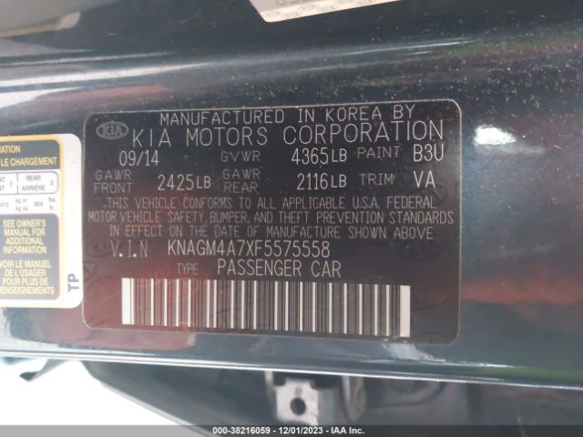 Photo 8 VIN: KNAGM4A7XF5575558 - KIA OPTIMA 