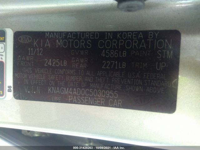 Photo 8 VIN: KNAGM4AD0C5030955 - KIA OPTIMA 