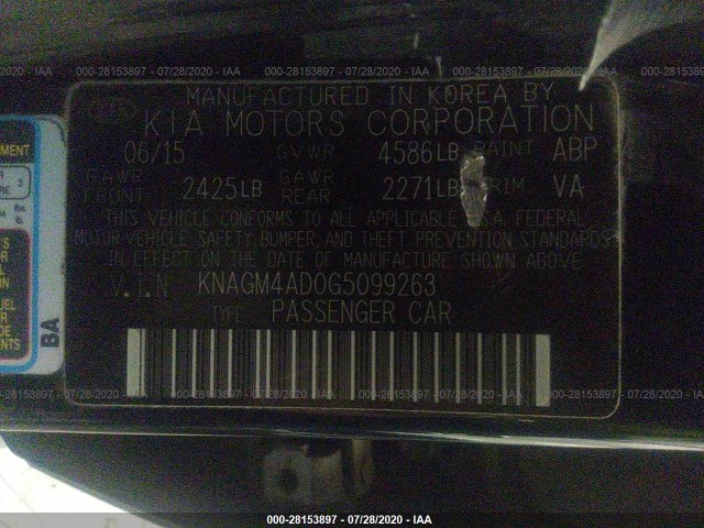 Photo 8 VIN: KNAGM4AD0G5099263 - KIA OPTIMA HYBRID 