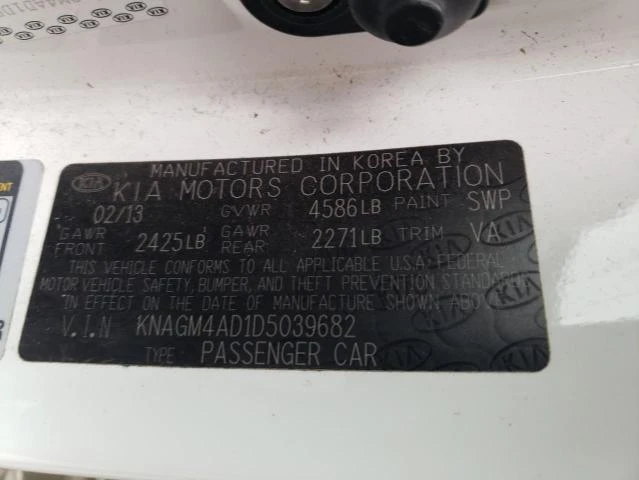 Photo 11 VIN: KNAGM4AD1D5039682 - KIA OPTIMA HYB 