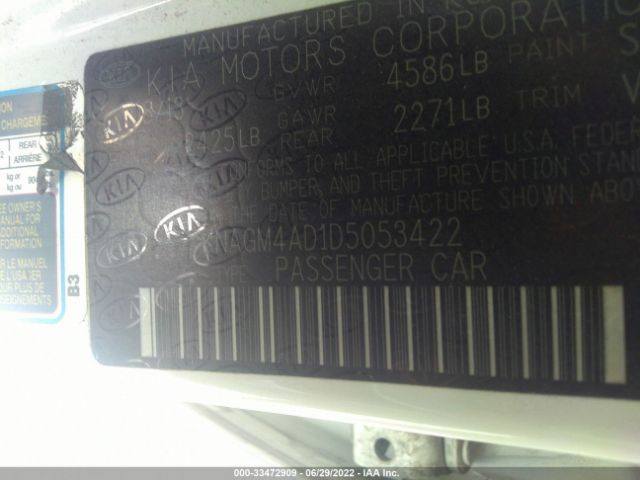 Photo 8 VIN: KNAGM4AD1D5053422 - KIA OPTIMA HYBRID 