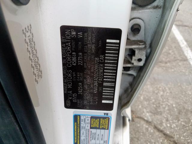 Photo 9 VIN: KNAGM4AD1G5099708 - KIA OPTIMA HYB 