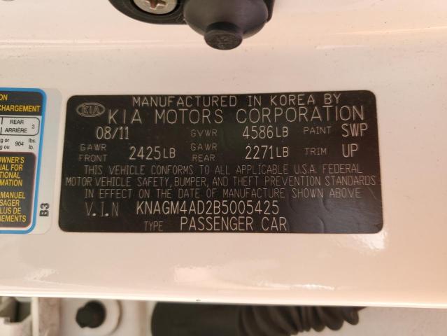 Photo 12 VIN: KNAGM4AD2B5005425 - KIA OPTIMA HYB 