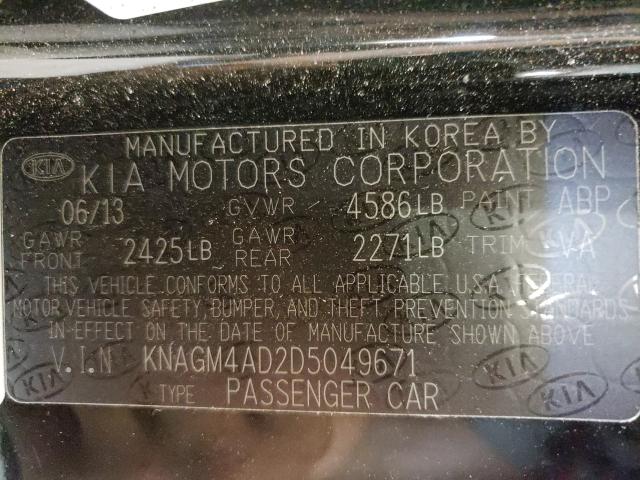 Photo 9 VIN: KNAGM4AD2D5049671 - KIA OPTIMA HYB 