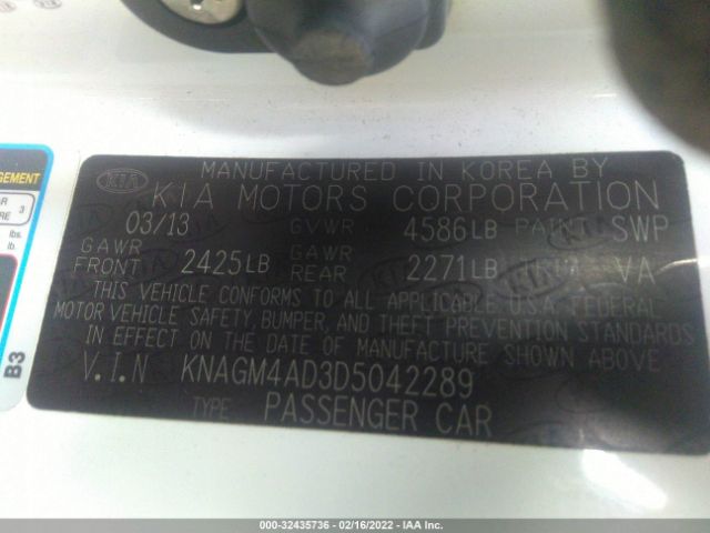 Photo 8 VIN: KNAGM4AD3D5042289 - KIA OPTIMA HYBRID 