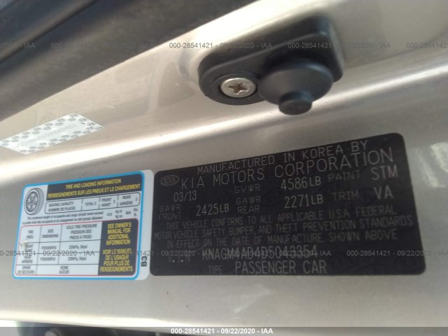 Photo 8 VIN: KNAGM4AD4D5043354 - KIA OPTIMA HYBRID 