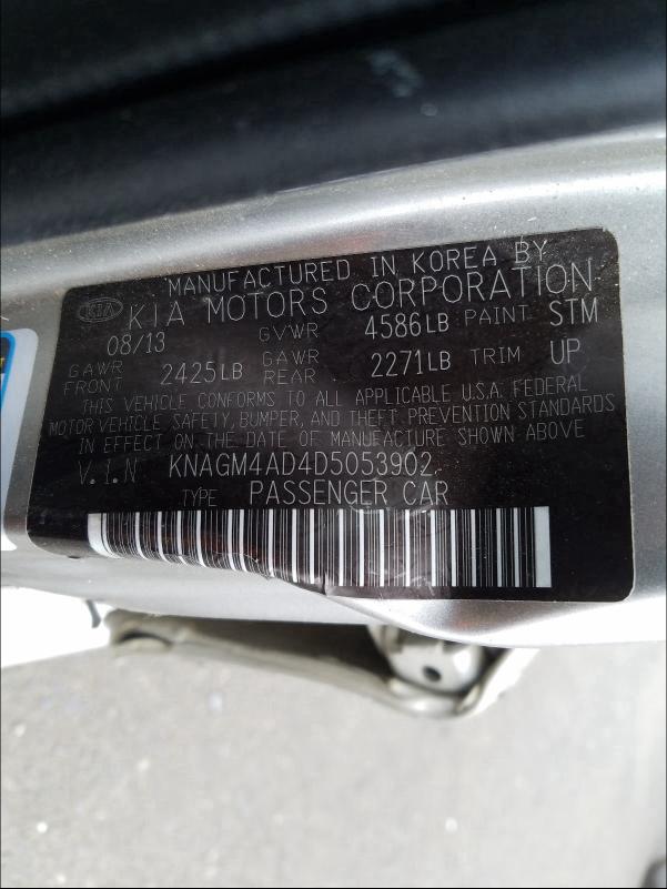 Photo 9 VIN: KNAGM4AD4D5053902 - KIA OPTIMA HYB 