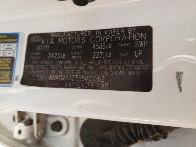 Photo 11 VIN: KNAGM4AD5B5003362 - KIA OPTIMA 