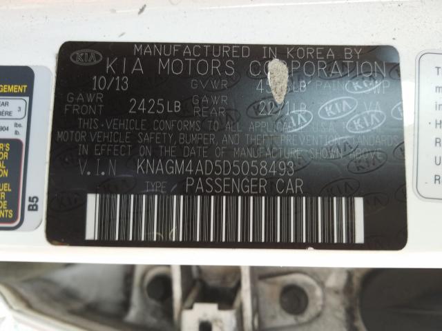 Photo 9 VIN: KNAGM4AD5D5058493 - KIA OPTIMA HYB 