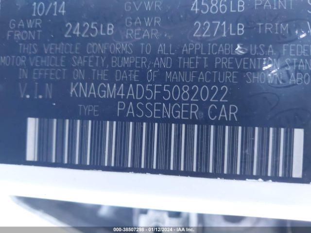 Photo 8 VIN: KNAGM4AD5F5082022 - KIA OPTIMA HYBRID 