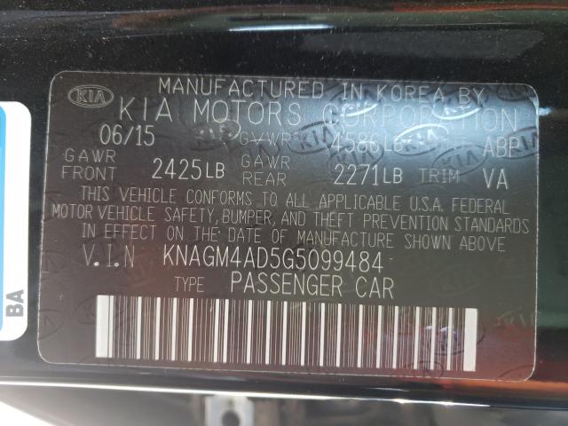 Photo 9 VIN: KNAGM4AD5G5099484 - KIA OPTIMA HYB 