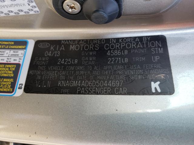 Photo 9 VIN: KNAGM4AD6D5044697 - KIA OPTIMA HYB 