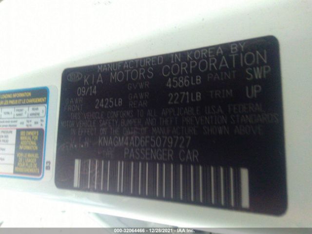 Photo 8 VIN: KNAGM4AD6F5079727 - KIA OPTIMA HYBRID 