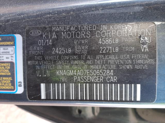 Photo 9 VIN: KNAGM4AD7E5065284 - KIA OPTIMA HYB 