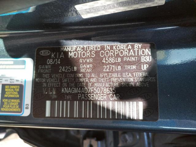 Photo 9 VIN: KNAGM4AD7F5078635 - KIA OPTIMA HYB 