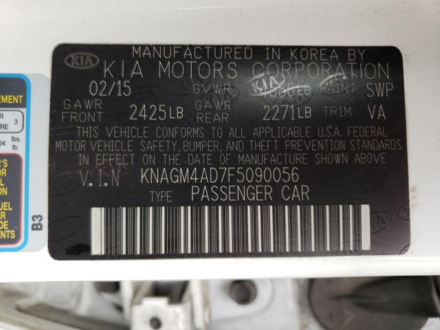 Photo 9 VIN: KNAGM4AD7F5090056 - KIA OPTIMA HYB 