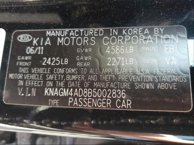 Photo 9 VIN: KNAGM4AD8B5002836 - KIA OPTIMA 