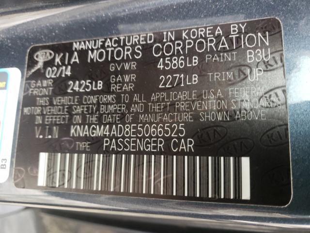 Photo 9 VIN: KNAGM4AD8E5066525 - KIA OPTIMA HYB 